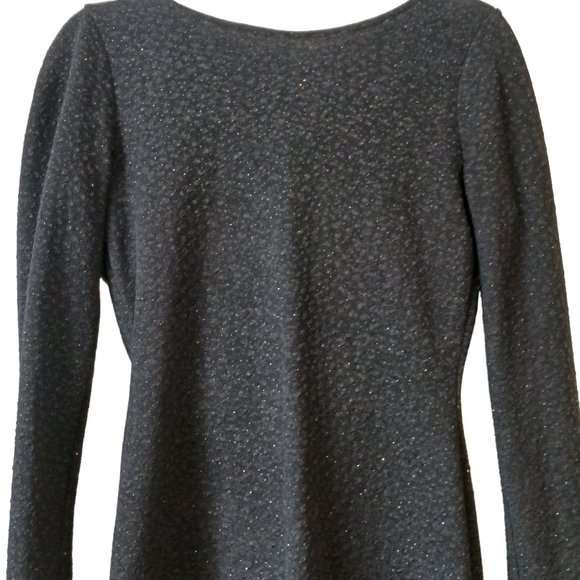 Tobi Black Sparkly Bodycon Longsleeve Mini Dress Draped Open Back Size M - Picture 4 of 12